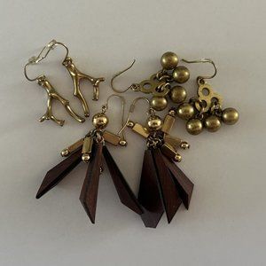 J.Crew Gold dangle/drop earrings Lot of 3
